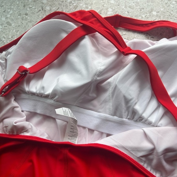 New BALEAF women size 36 Large RED 1 SWIM SWIMMING SUIT lined white - Picture 4 of 9